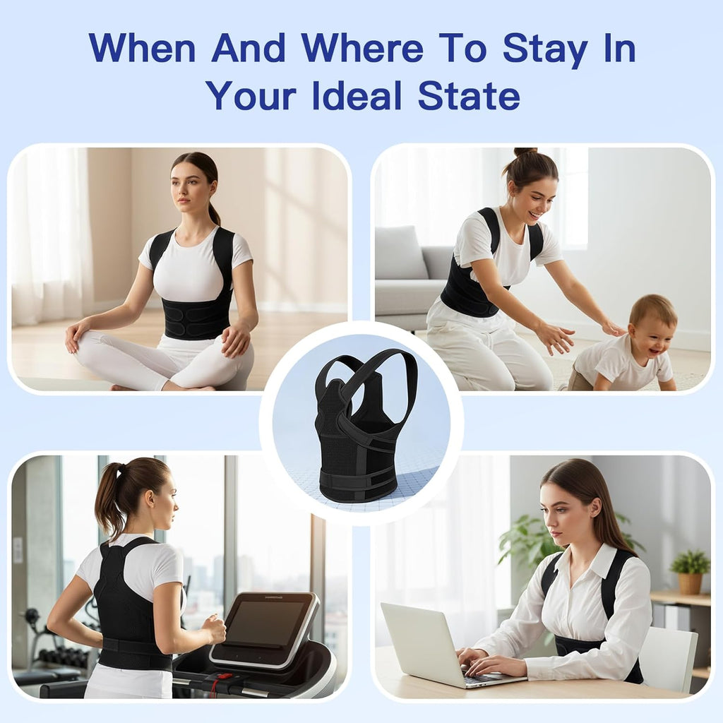 Posture Corrector for Men and Women Back Brace Straightener Adjustable Support Mesh

