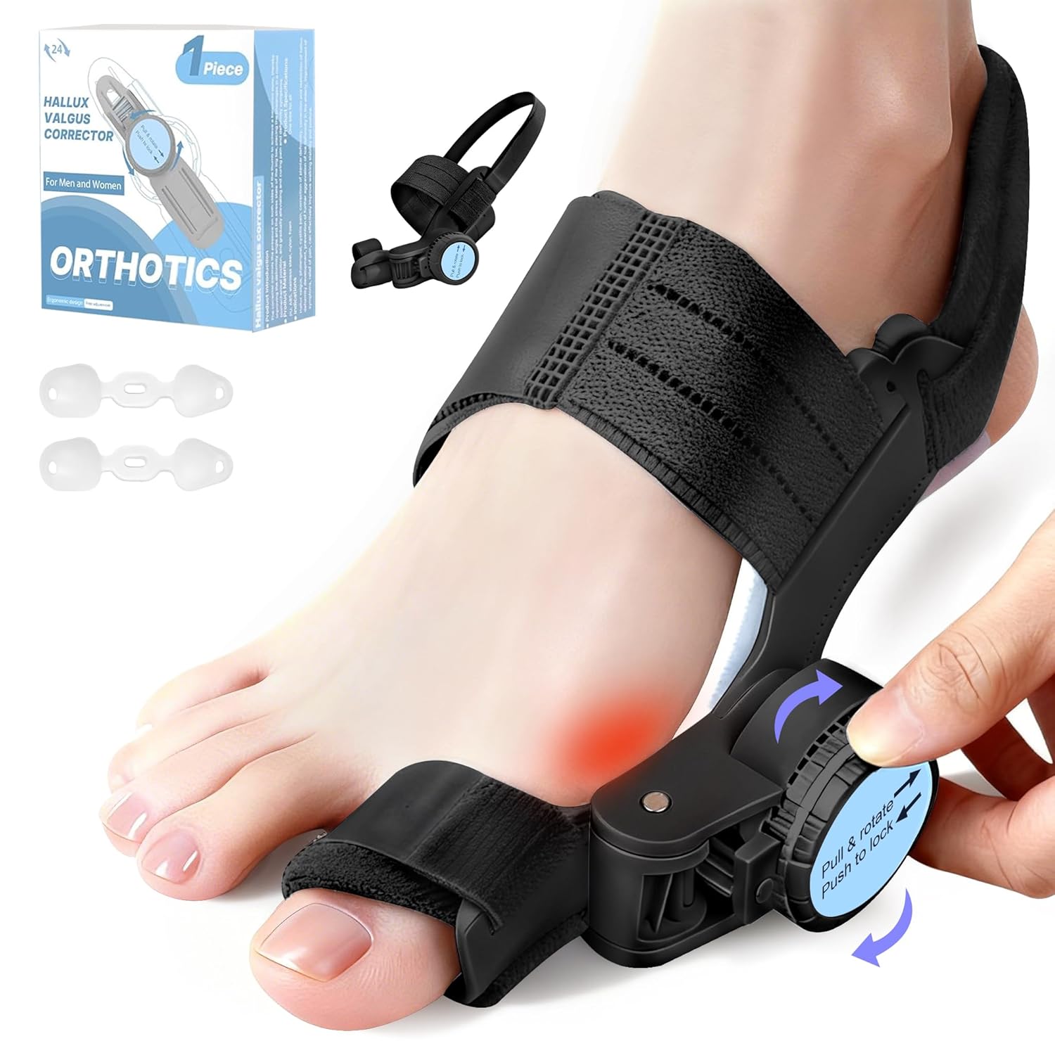 Adjustable Bunion Corrector Splint with Silicone Pad for Hallux Valgus Relief

