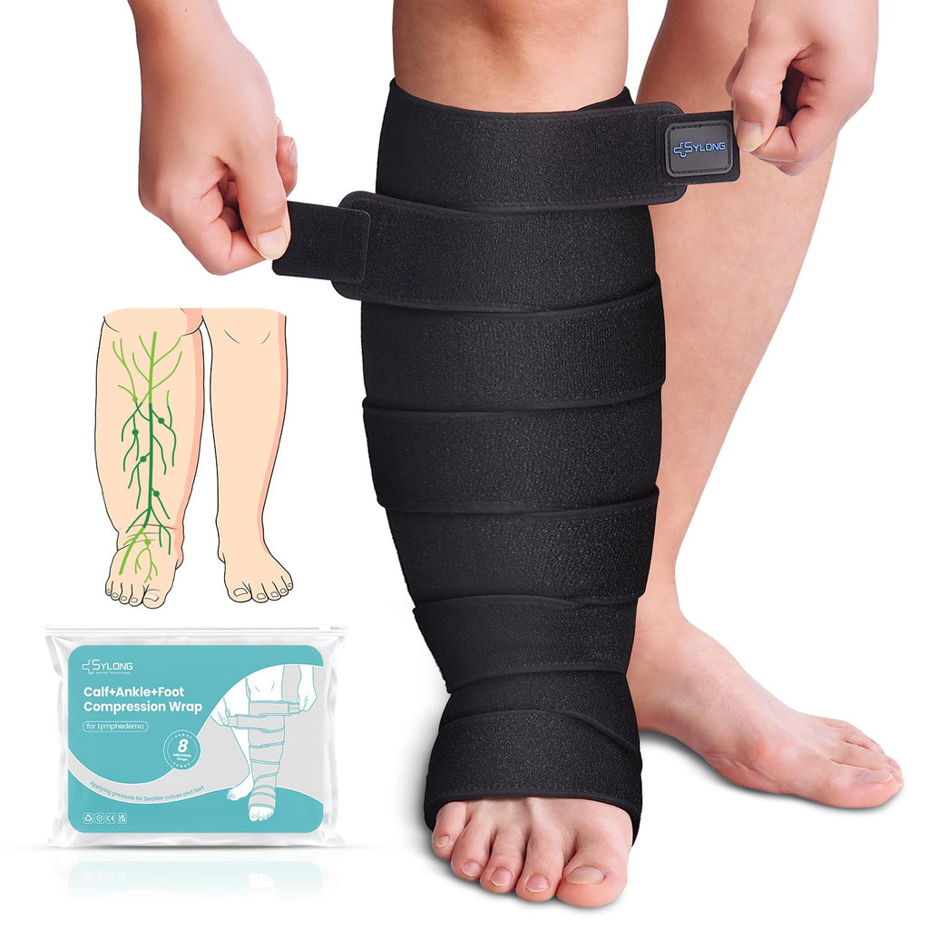 Sylong Swelling Edema Compression Wrap Adjustable Sleeve for Lower Leg Lymphedema

