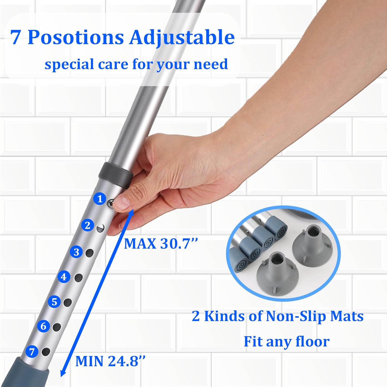 Toilet Safety Rails for Seniors, Adjustable Foldable Handle Frame, 300 lb, Suction

