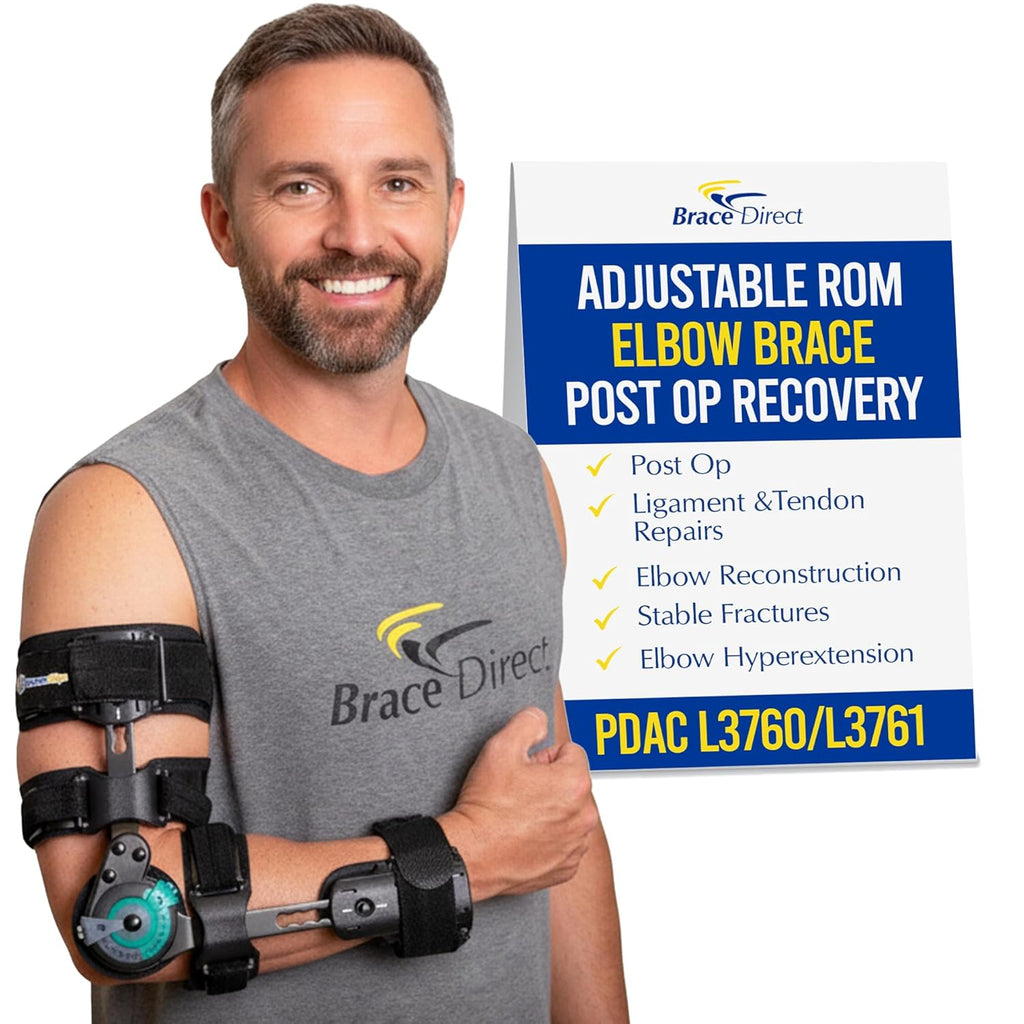 ROM Hinged Elbow Brace Adjustable Range of Motion Dial PDAC L3760 L3761

