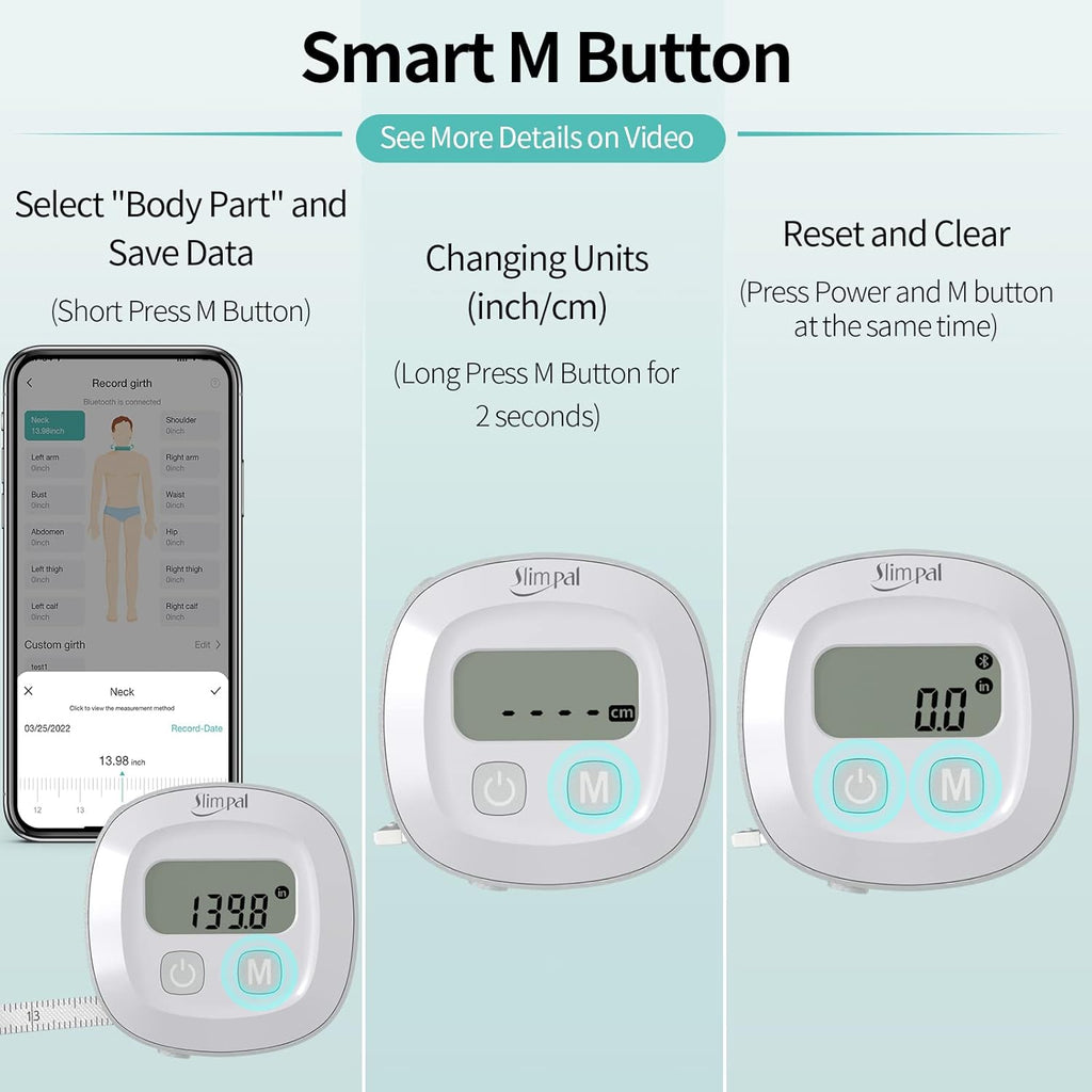 Slimpal Digital Body Fat Measuring Tape with LCD for BMI, Fitness and Body Shape

