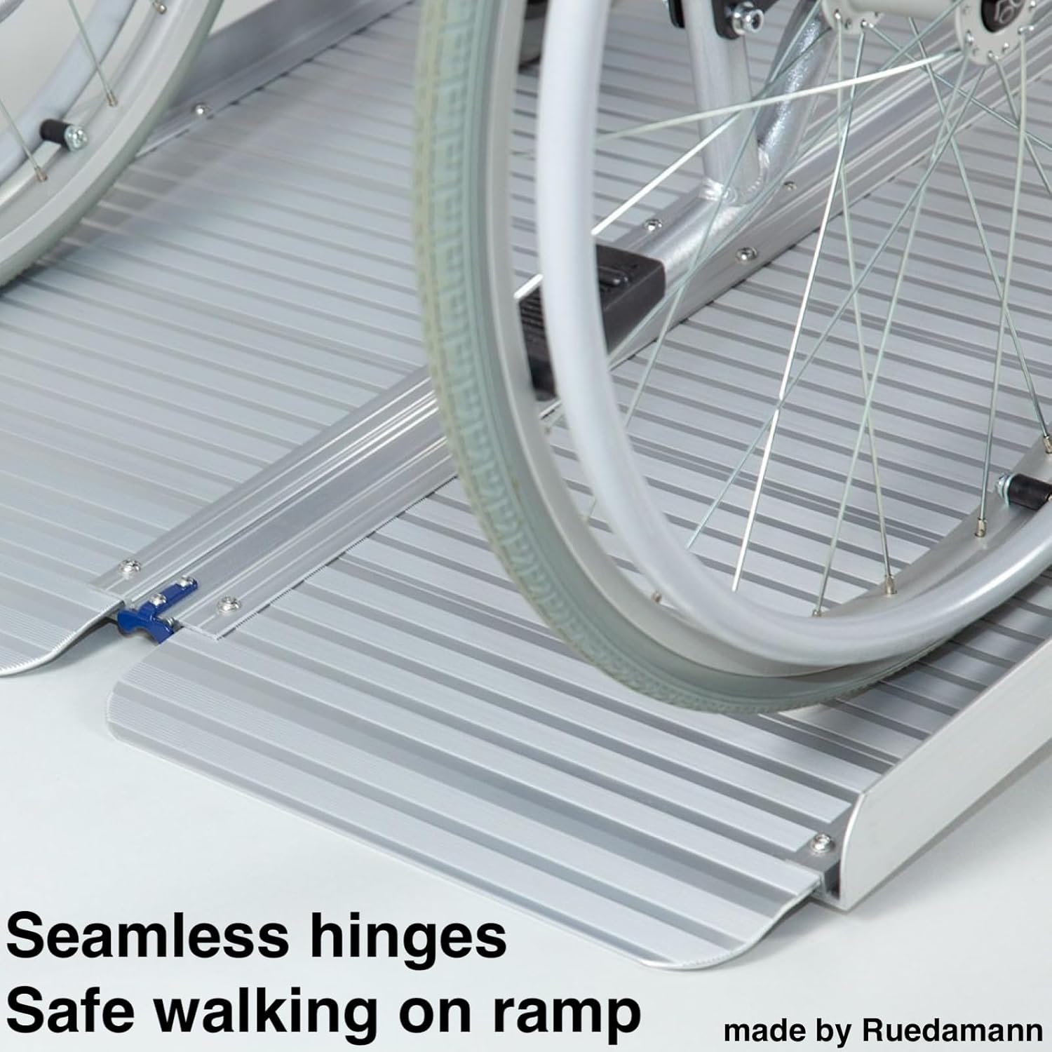 Ruedamann Portable Wheelchair Ramp, Folding Aluminum Non-Slip Ramp for Doorways

