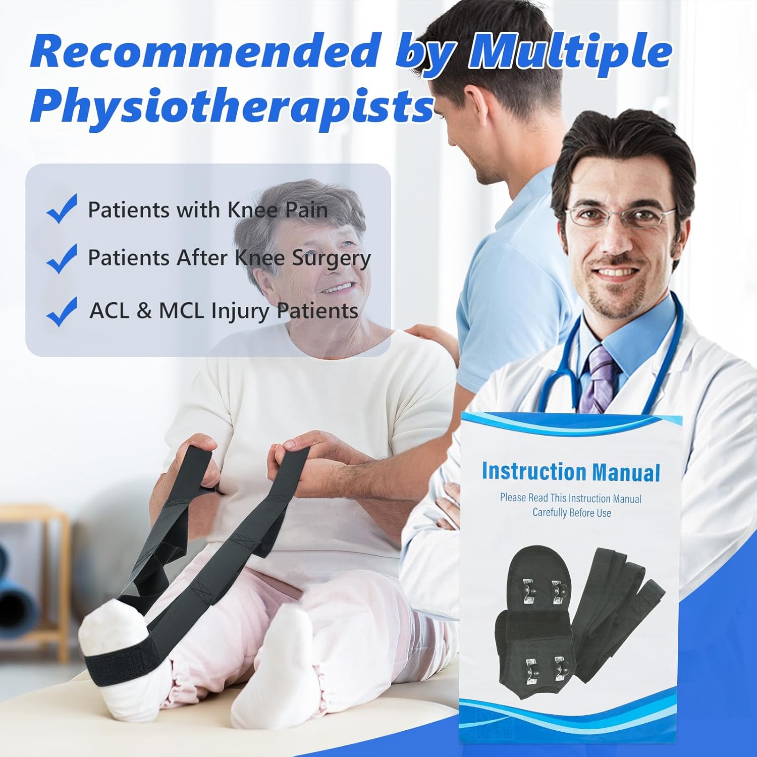JFMkaer Knee Glider Rehabilitation Aid for Knee Replacement Recovery Physical Therapy


