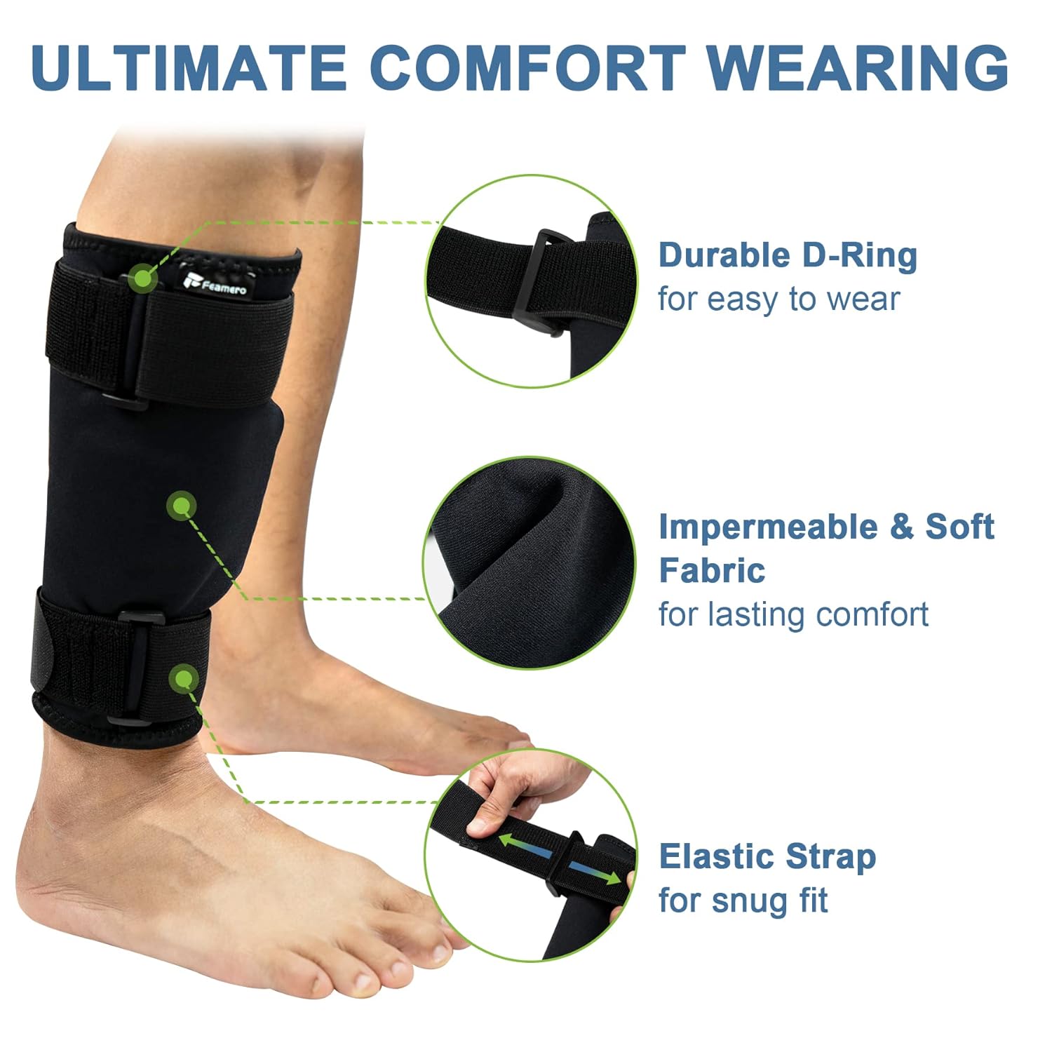 FEAMERO Ankle Monitor Cover Sleeve Neoprene Adjustable Velcro Straps for GPS Bracelet

