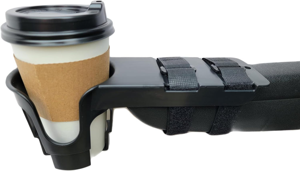 Nearly Universal Wheelchair Cup Holder for Electric Wheelchairs and Mobility Scooters

