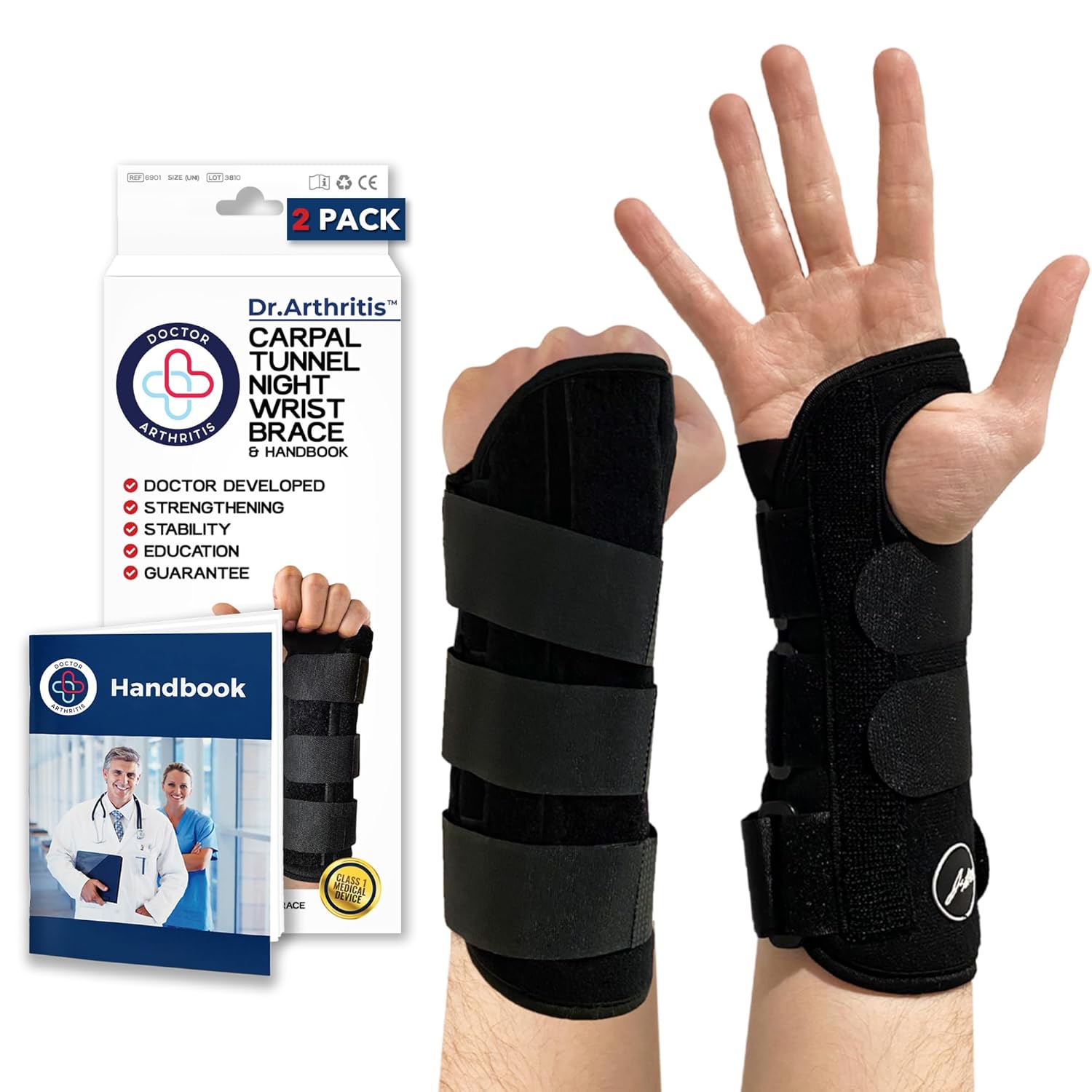 Doctor Developed Splint Support for Arthritis and Tendonitis with Adjustable Straps

