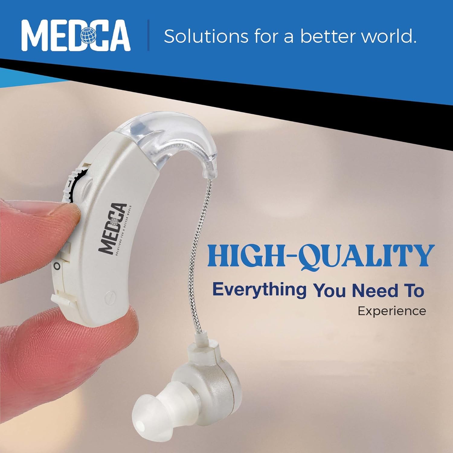 MEDca Behind the Ear Digital Sound Amplifier (BTE) with Noise Reduction & Volume

