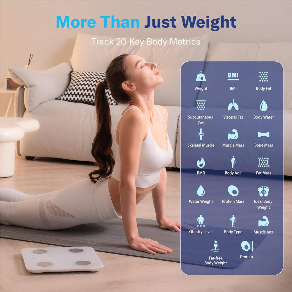 Alcedo Smart Body Fat Scale Digital with BMI, Muscle Mass, Bluetooth Weight Insights


