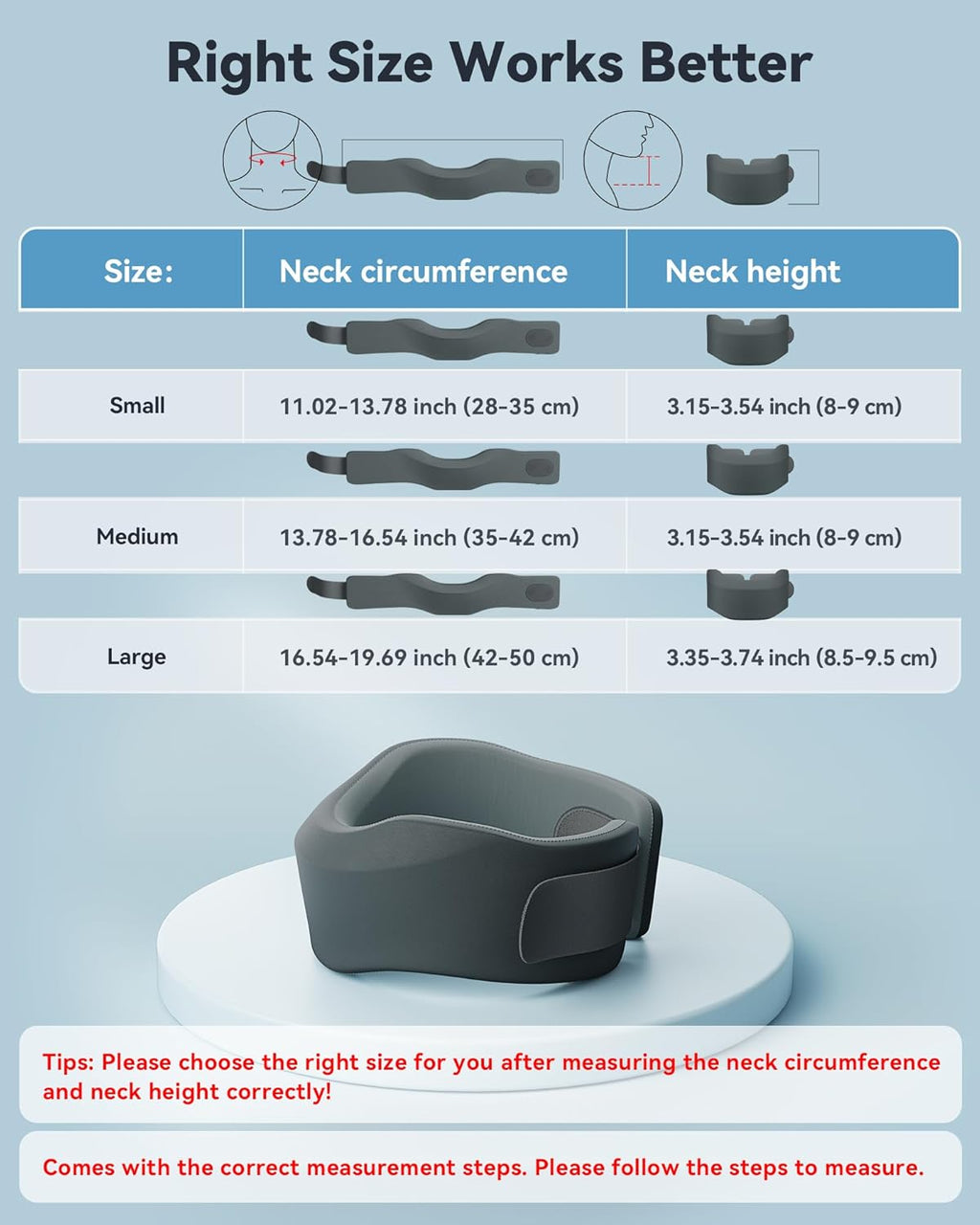 Cervical Neck Brace for Sleeping, Soft Support for Neck Pain Relief and Alignment

