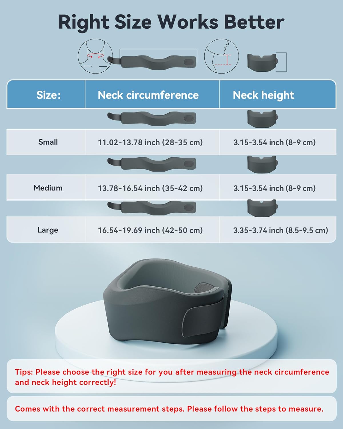Cervical Neck Brace for Sleeping, Soft Support for Neck Pain Relief and Alignment

