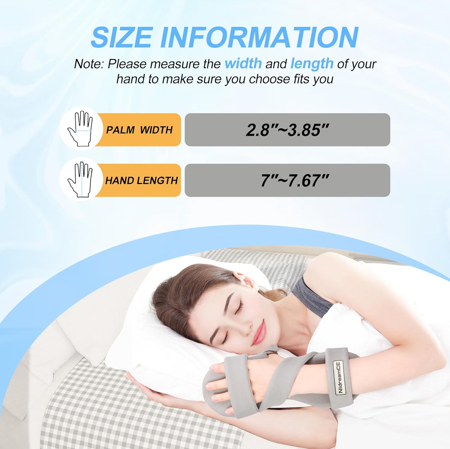 Resting Hand Splint Night Wrist Brace with Finger Separators for Carpal Tunnel & Stroke

