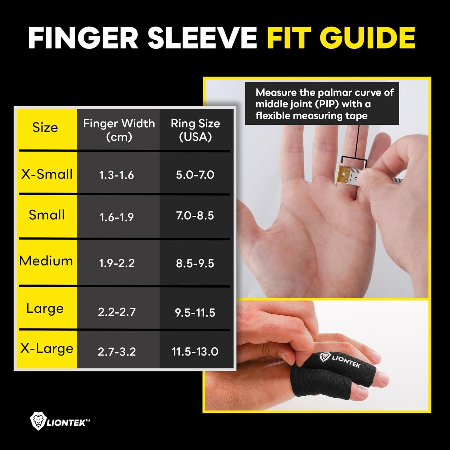 LIONTEK Flow Finger Sleeve Pair for Joint Support, Compression Splint

