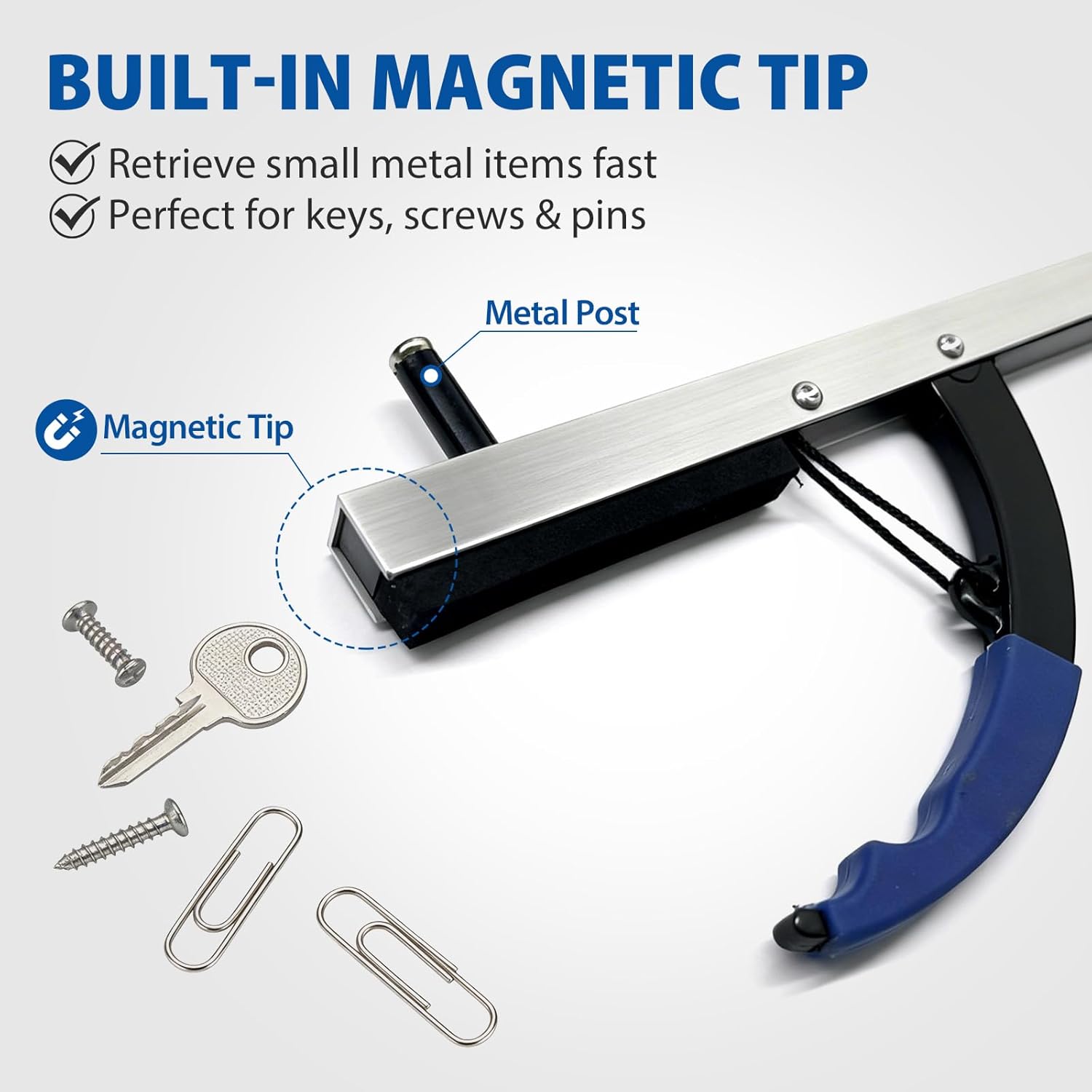 Reacher Grabber Tool for Seniors with Magnetic Tip and Wide Jaw for Mobility

