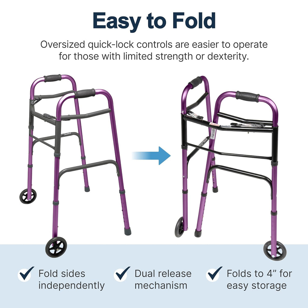 Lumex ColorSelect Rollator Walker for Seniors, Folding Adult Walker with Wheels

