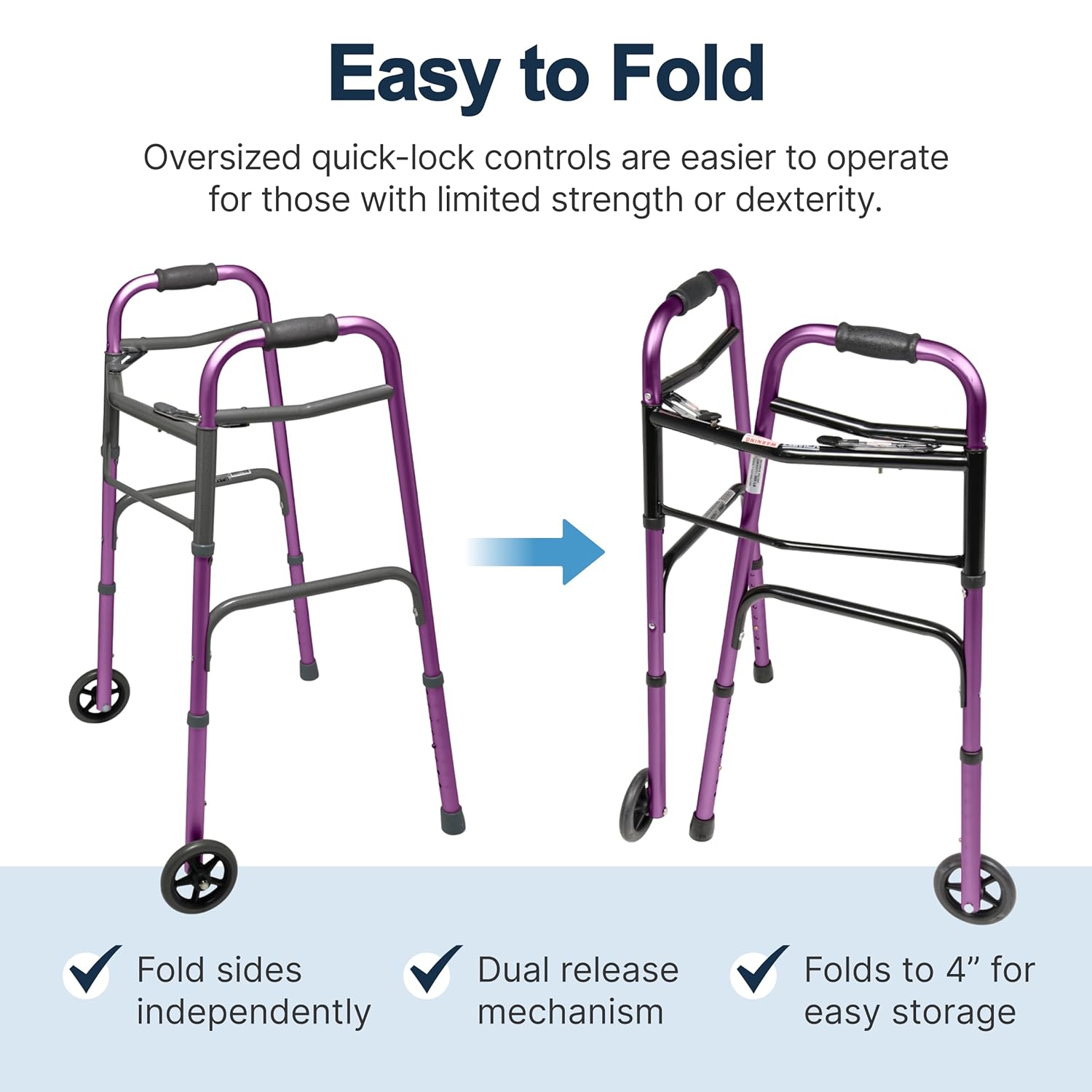 Lumex ColorSelect Rollator Walker for Seniors, Folding Adult Walker with Wheels

