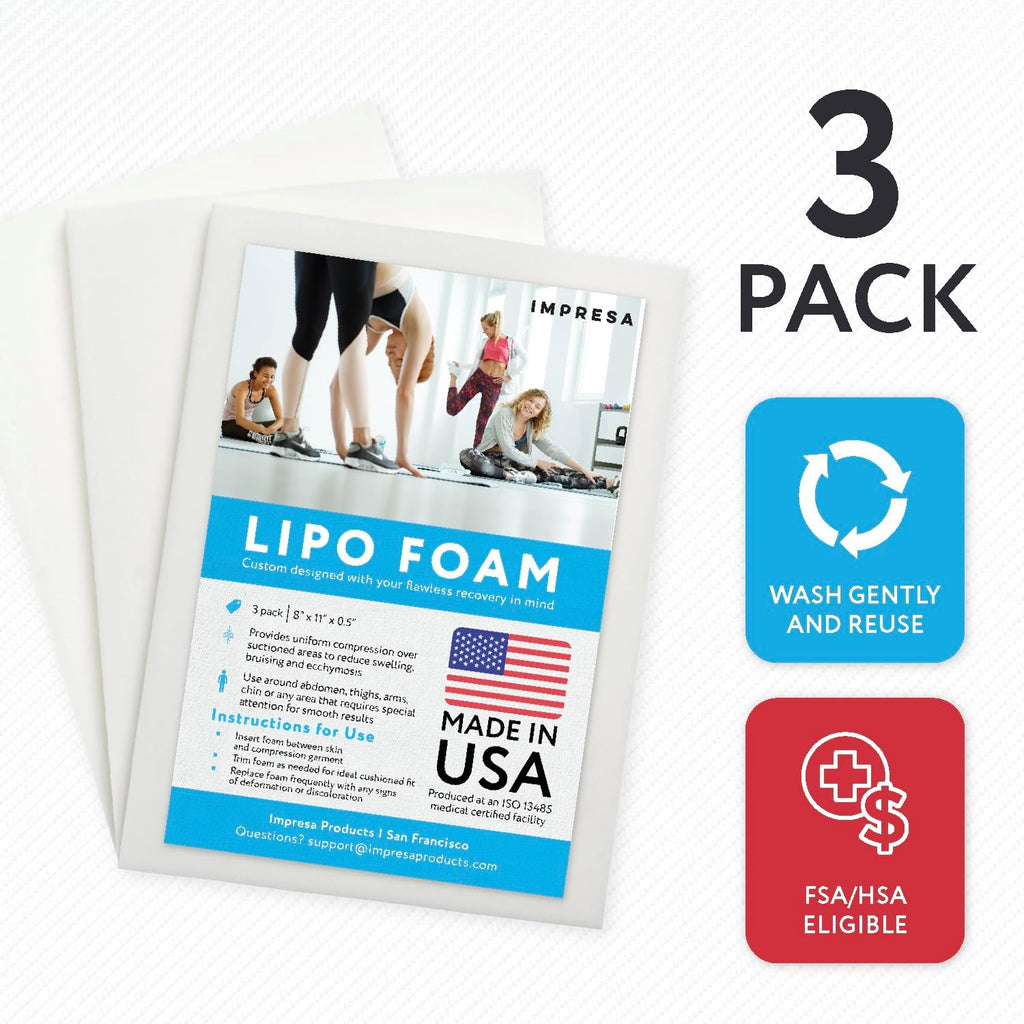 IMPRESA Liposuction Foam Pads for Abdominal Binder and Tummy Tuck Compression

