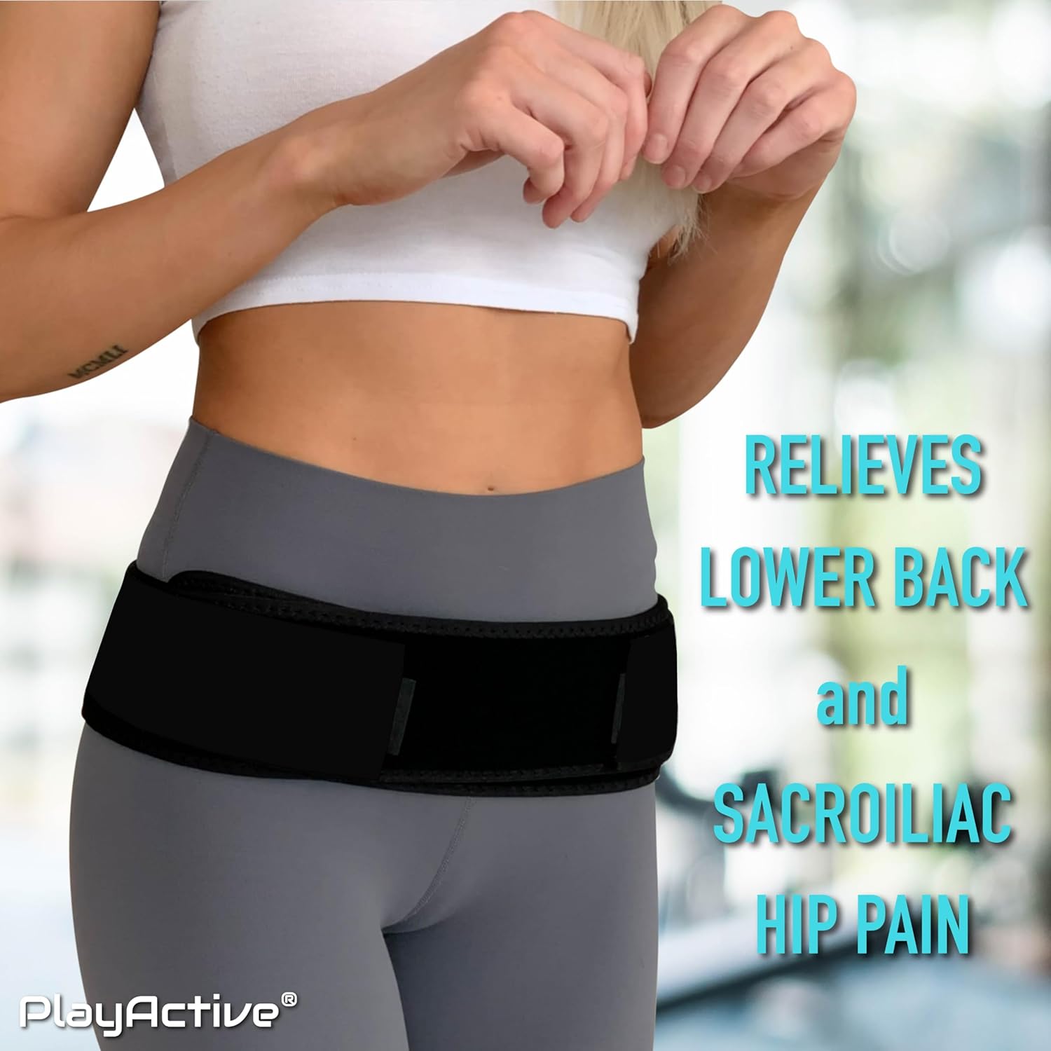 PlayActive Sacroiliac SI Joint Belt for Sciatica and Lower Back Support Brace

