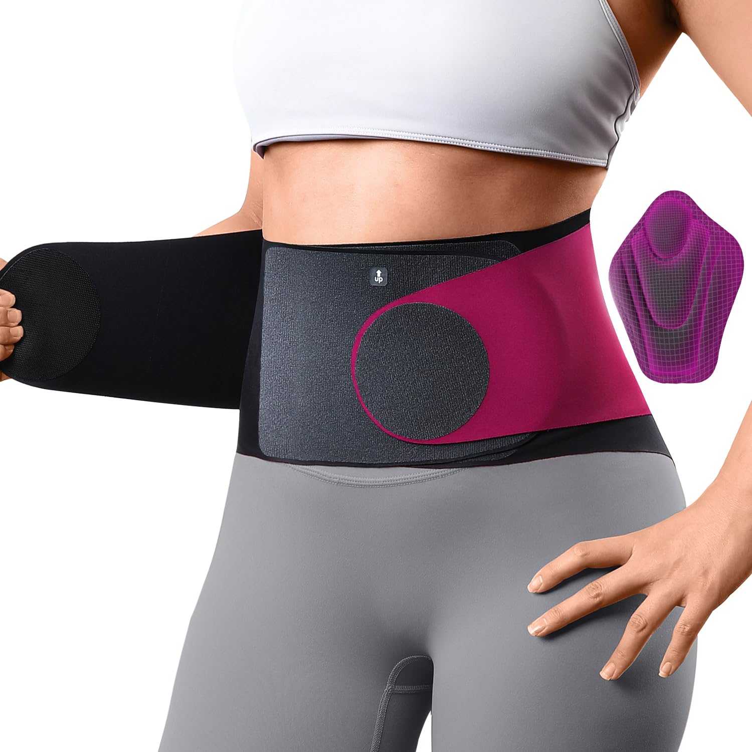 Fitomo Ultra Thin Back Brace for Lower Back Support, Seamless Yoga Fabric

