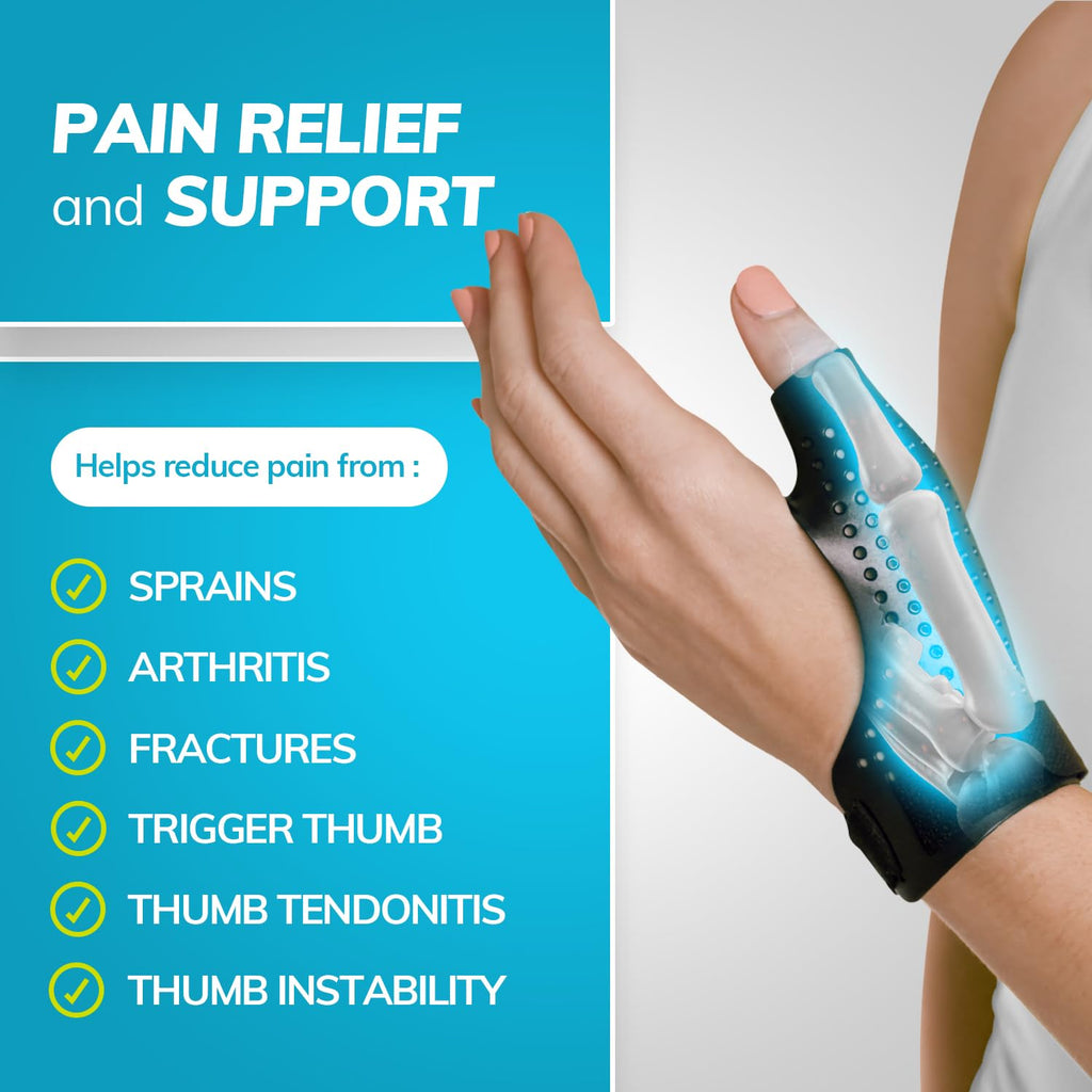 BraceAbility Hard Plastic Thumb Splint for Arthritis, Trigger Thumb, CMC Stabilizer

