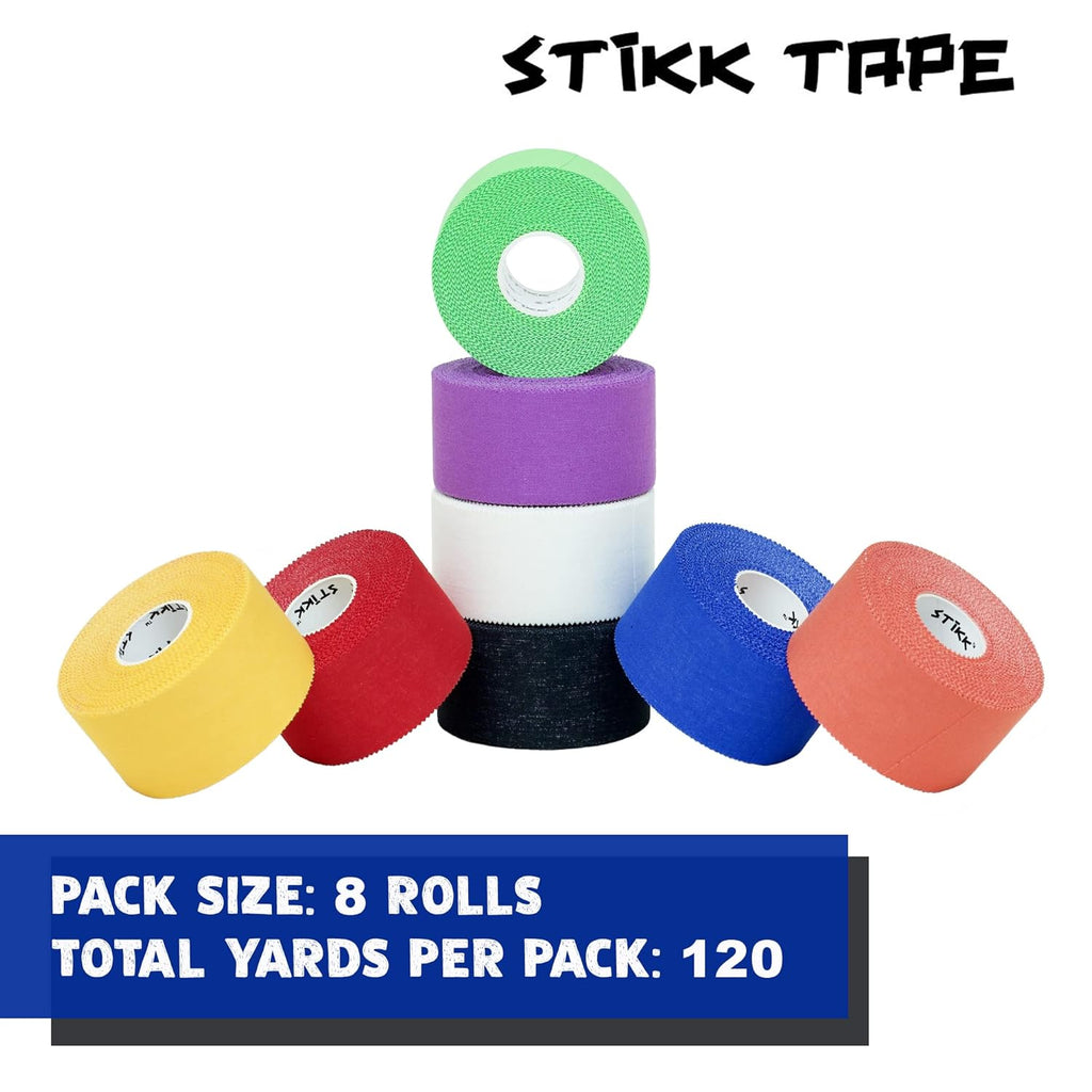STIKK Athletic Tape 1.5 in x 15 yd Stabilizing Support for Muscle and Joint 8-Roll

