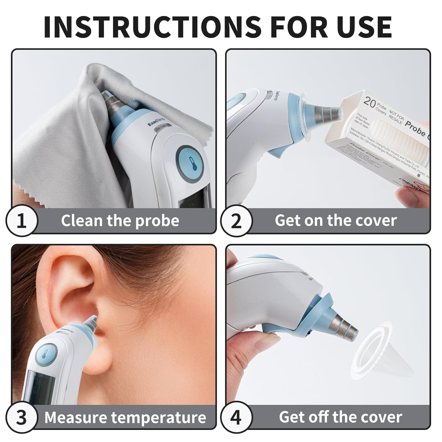 Braun Ear Thermometer Probe Covers, Disposable Lens Filters, Refill Caps

