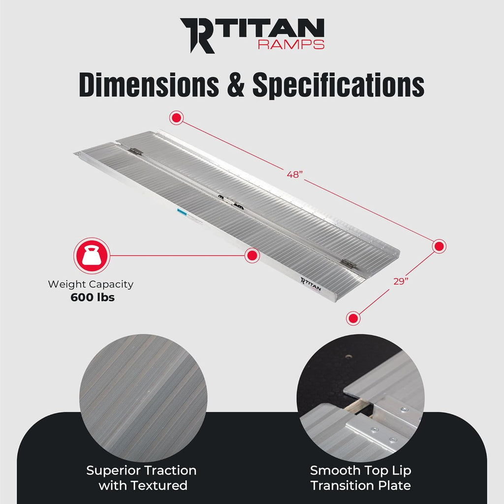 Titan Ramps Single-Fold Wheelchair Ramp, 600 lb Capacity

