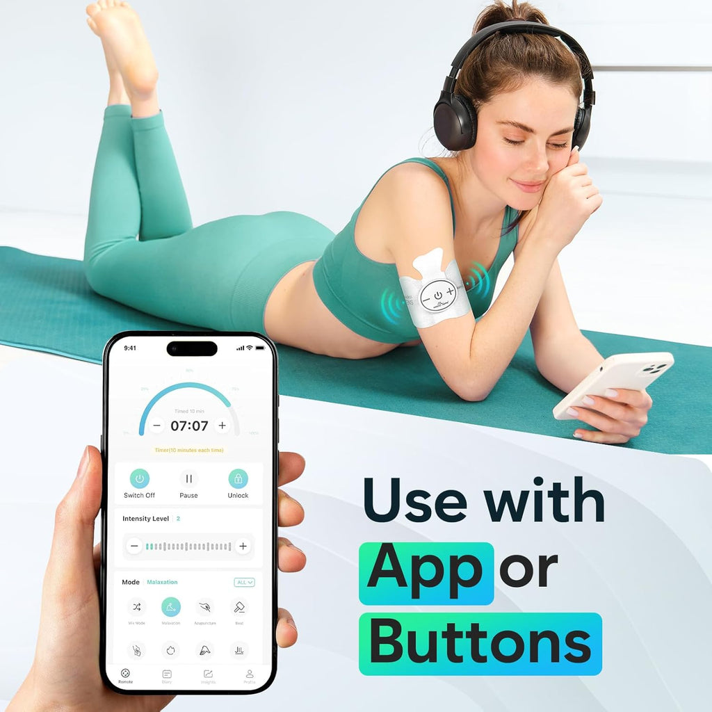 Easy@Home Wireless TENS Unit with MyPainOff App Remote Control, EMS/TENS Massager

