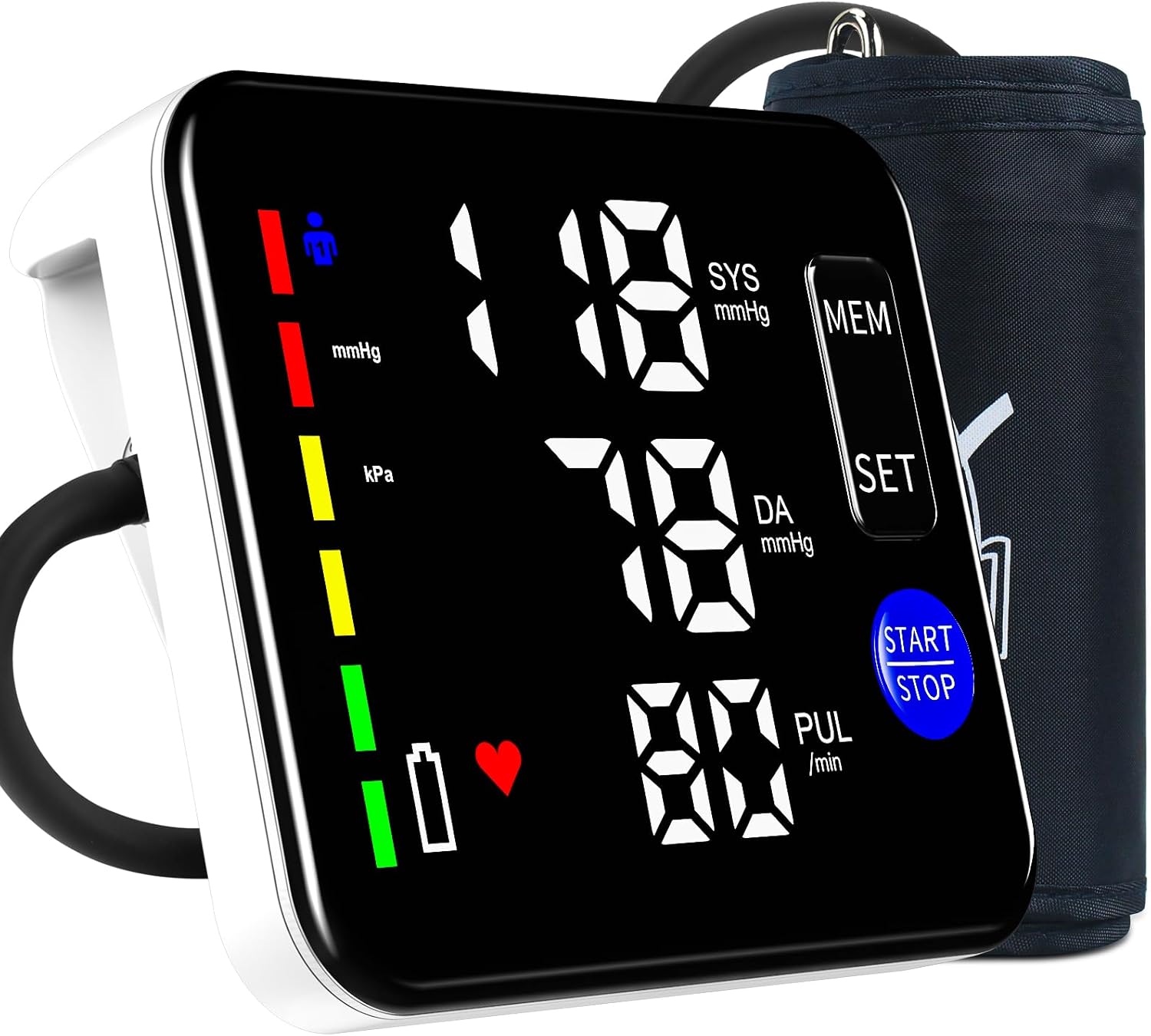 Guaever Rechargeable Upper Arm Blood Pressure Monitor with Large Screen and Voice

