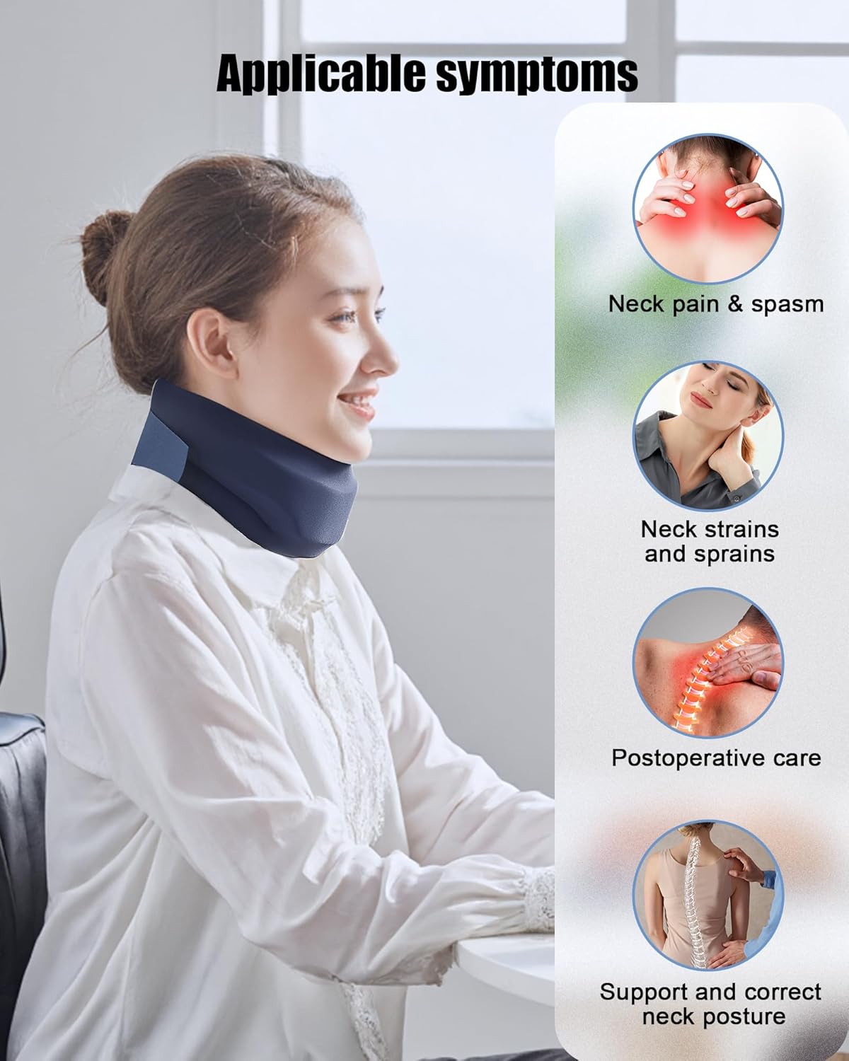 Neck Brace for Sleeping with Cervical Collar Support for Neck Pain Relief

