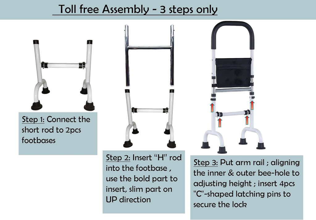 Adjustable Stand Assist Cane with 4-Point Base, 350 lb Capacity, Mobility Aid

