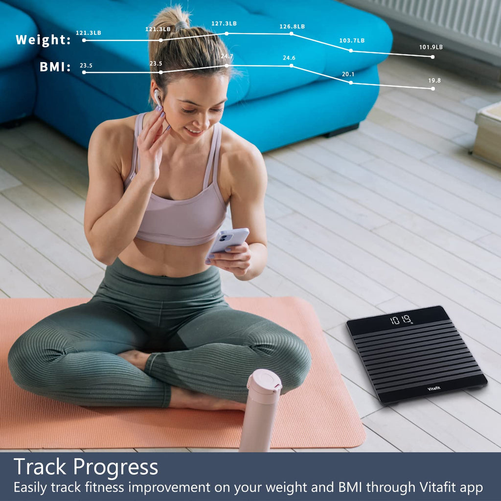 Vitafit Anti-Slip Smart Digital Bathroom Scale with BMI and App

