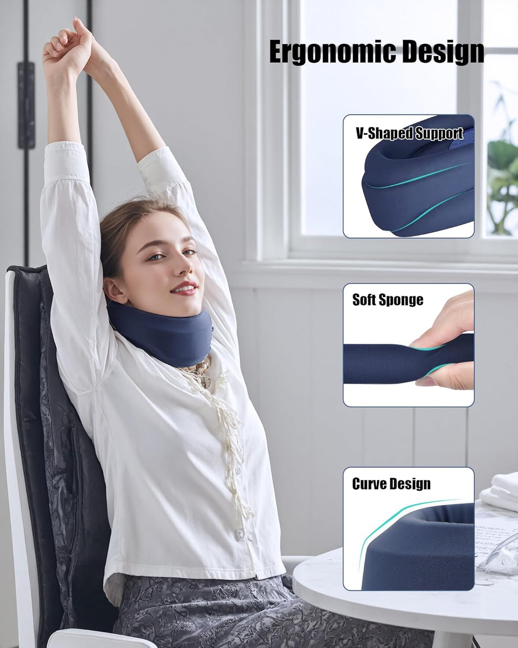 Neck Brace for Sleeping with Cervical Collar Support for Neck Pain Relief

