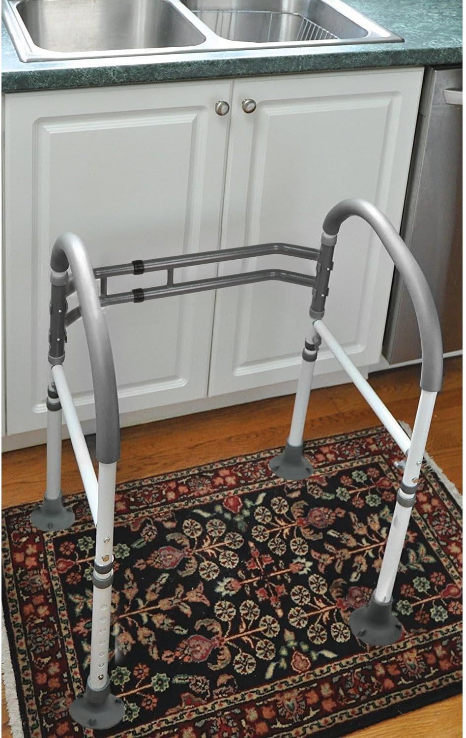 Vaunn Medical Toilet Safety Rail, Foldable Free-Standing Toilet Grab Bar, 300 lb

