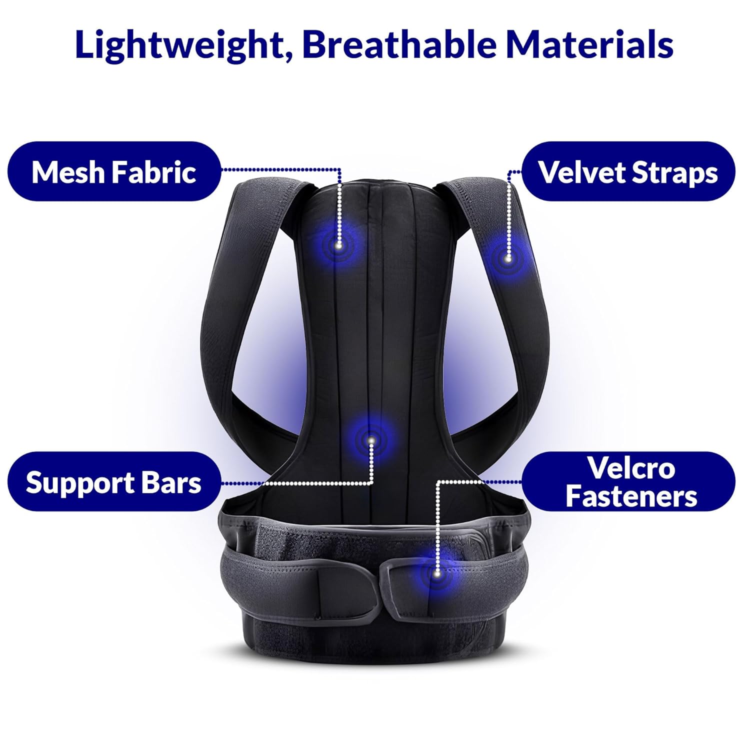 The Natural Posture Lumbar Back Brace Posture Corrector and Shoulder Straightener

