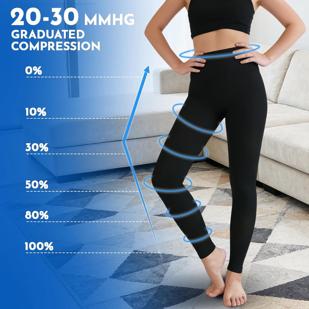 Women’s 20–30mmHg Graduated Compression Tights, Footless Medical Leggings

