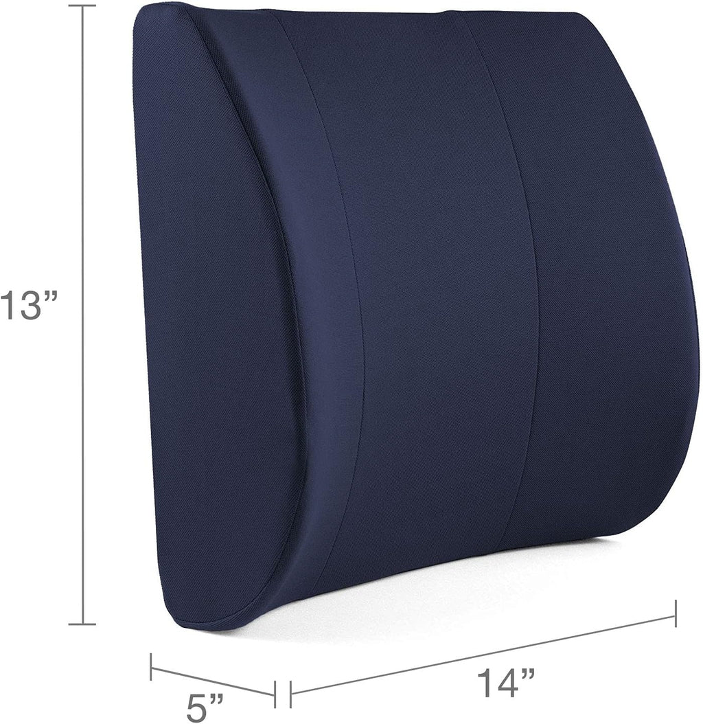 DMI Lumbar Support Pillow for Chair, Removable Washable Cover, Contoured Foam

