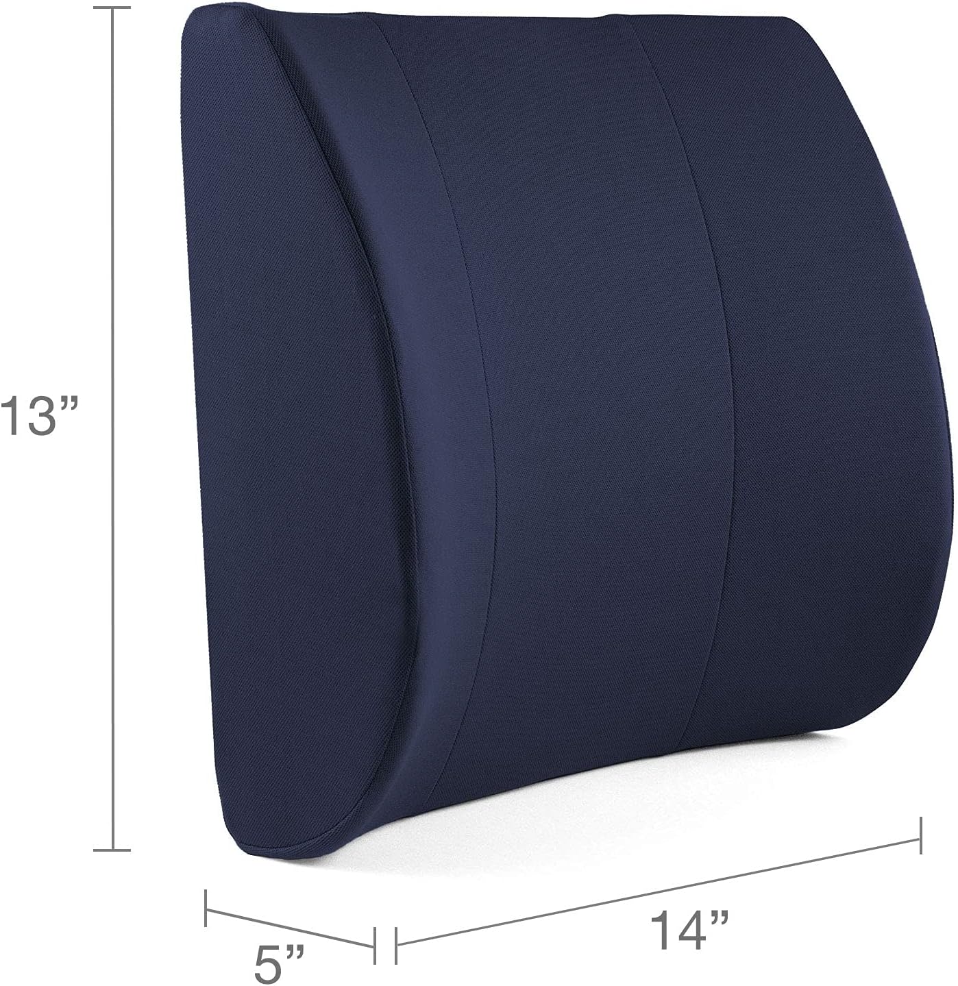 DMI Lumbar Support Pillow for Chair, Removable Washable Cover, Contoured Foam

