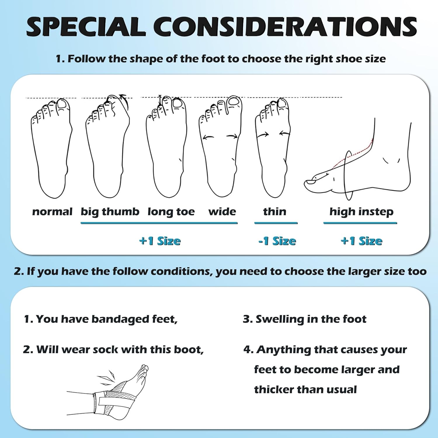Lightweight Walking Boot for Broken Foot, Adjustable Straps, Rigid Ankle Support

