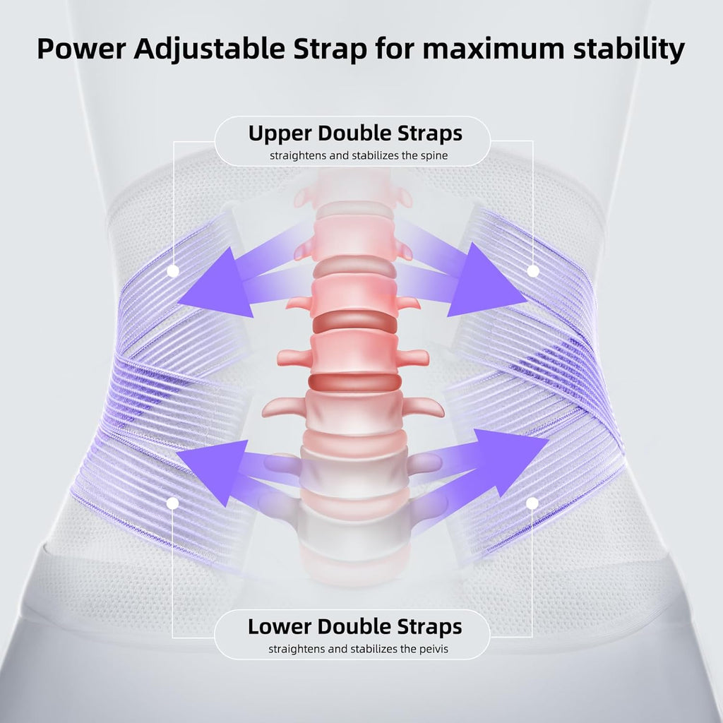 FREETOO Back Brace for Lower Back Pain, Adjustable Breathable Lumbar Support

