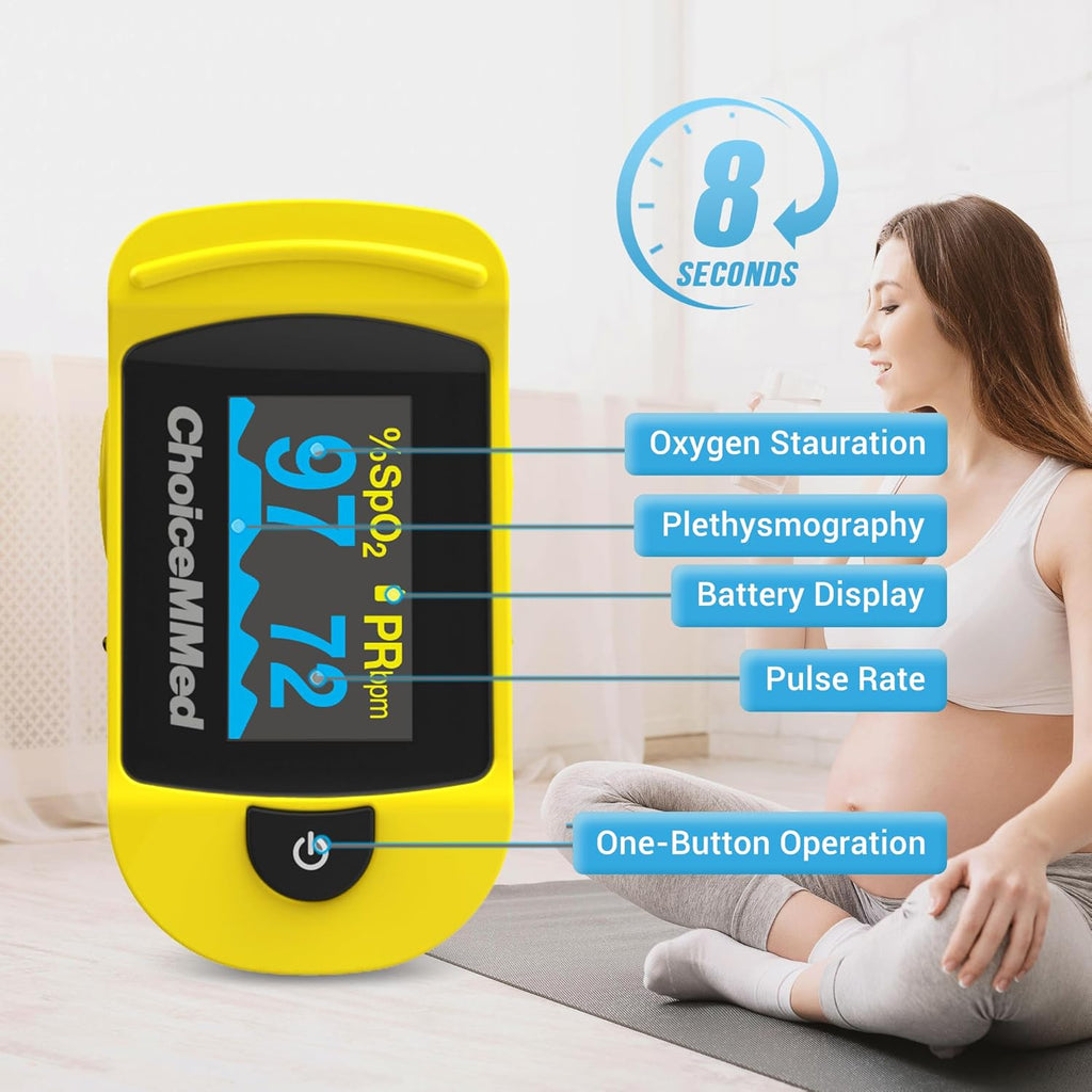 ChoiceMMed C20 Fingertip Pulse Oximeter with Large OLED Display, SPO2 Monitor

