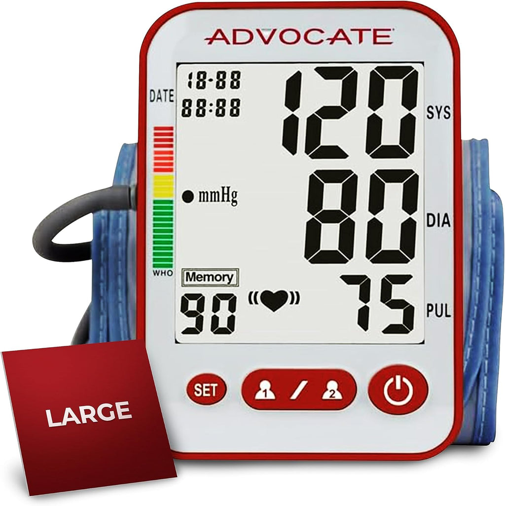 Advocate Automatic Upper Arm Blood Pressure Monitor, Digital BP Cuff Machine, 2 Users

