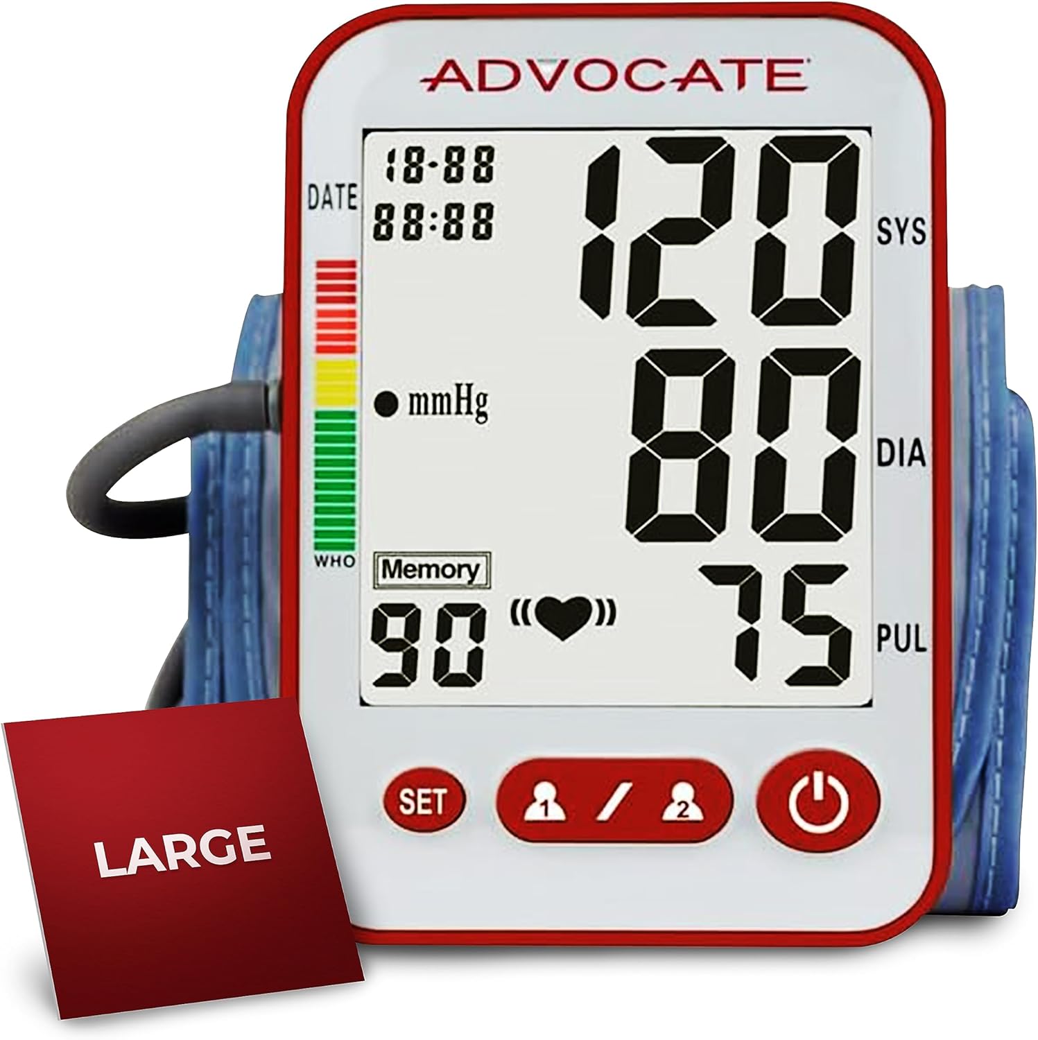 Advocate Automatic Upper Arm Blood Pressure Monitor, Digital BP Cuff Machine, 2 Users

