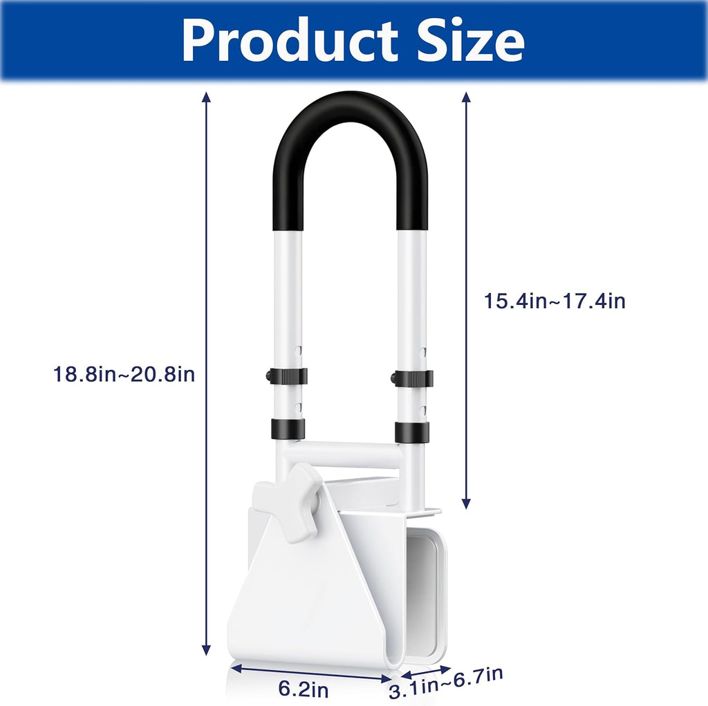 Bathtub Safety Rail Grab Bar with Non-Slip Grip for Seniors, 3.1-6.7 in, 300 lb

