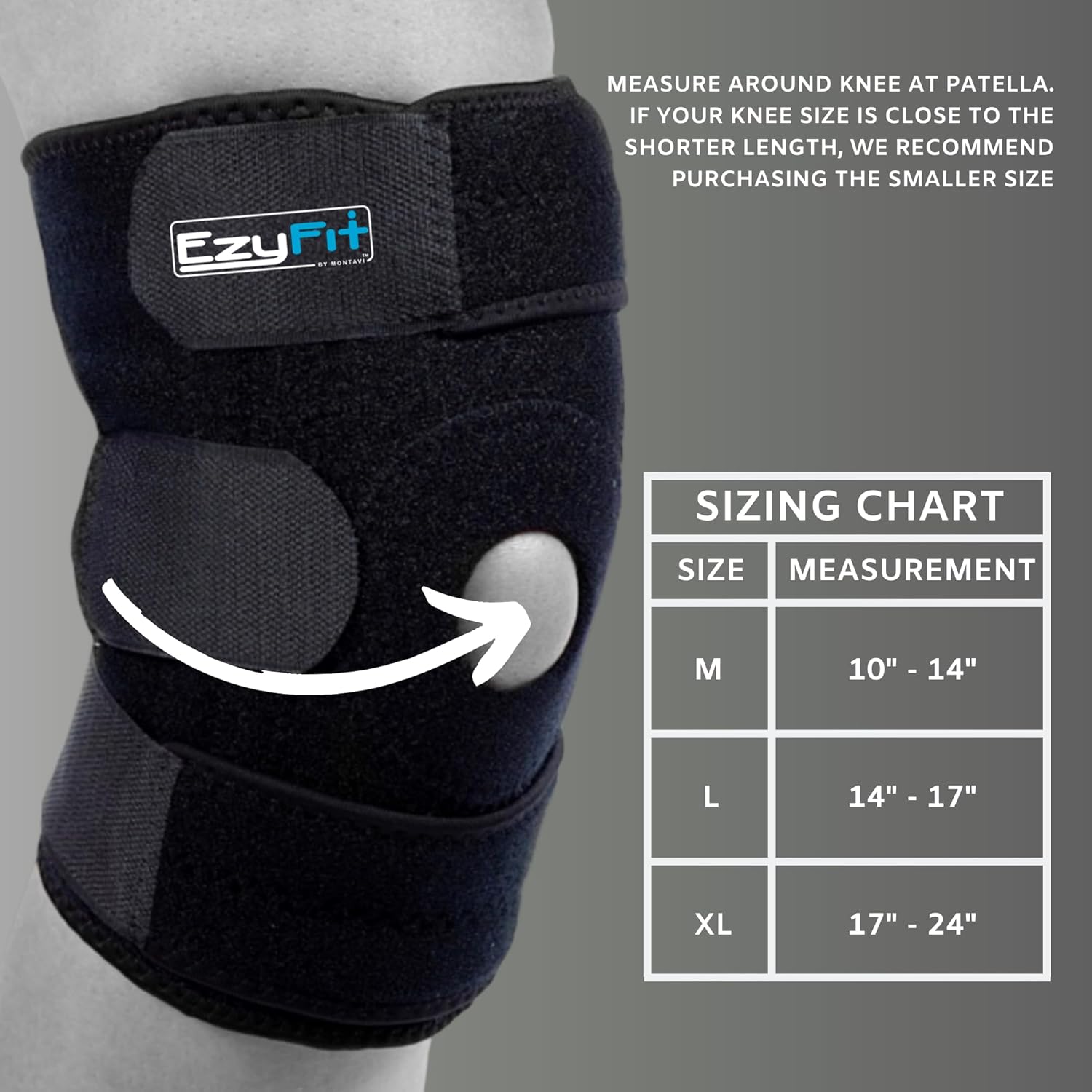 EzyFit Adjustable Knee Brace for Arthritis, ACL & Meniscus Tear with Dual Side Stabilizers

