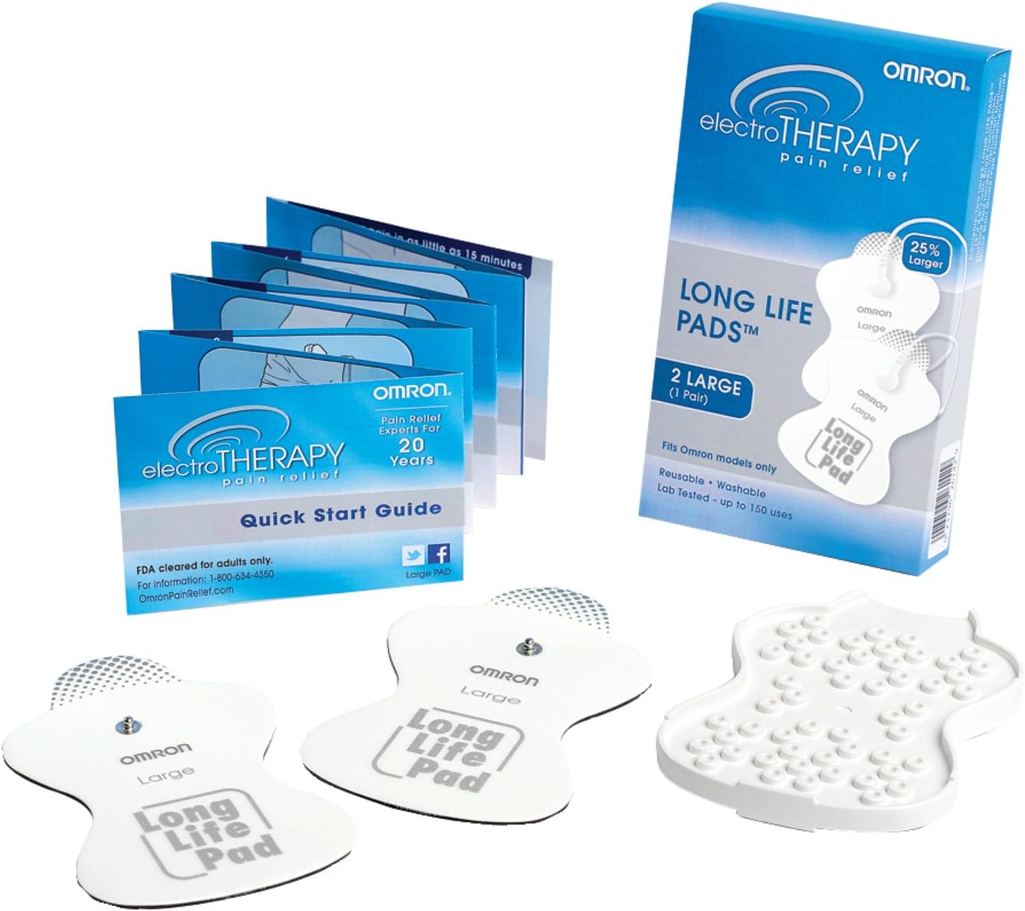 OMRON Long Life Replacement TENS Unit Pads, Self-Adhesive Reusable Pads

