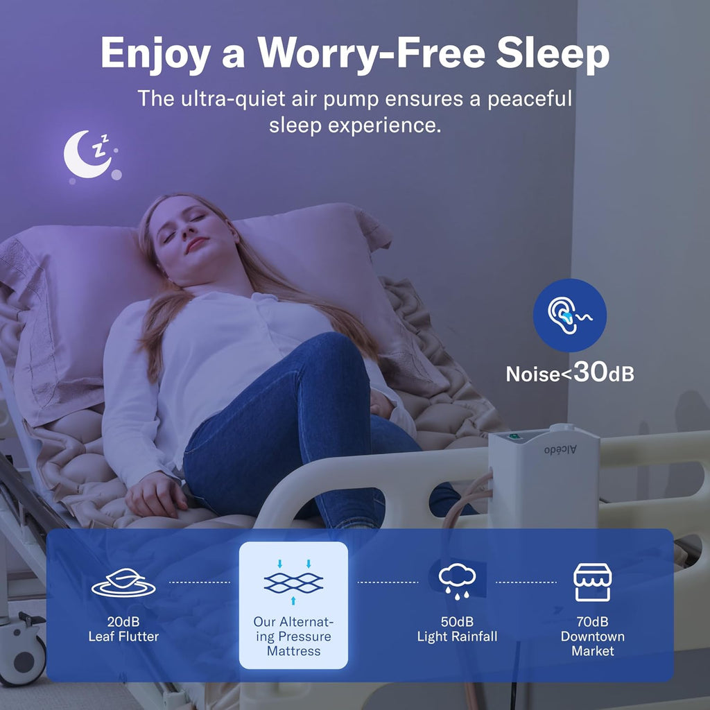 Alcedo Alternating Air Pressure Mattress Pad with Waterproof Surface for Bed Sores

