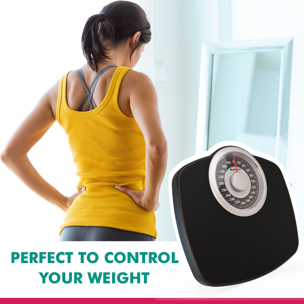 Adamson A25 Analog Body Weight Scale, Max 400 lb, Anti-Skid Rubber, No Batteries

