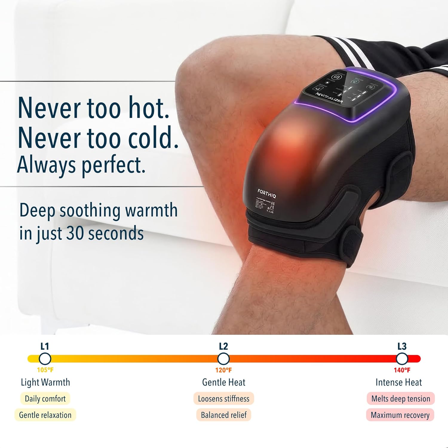 FORTHiQ Pro+ Knee Massager with Heat, Dual Red Light Therapy and Vibration

