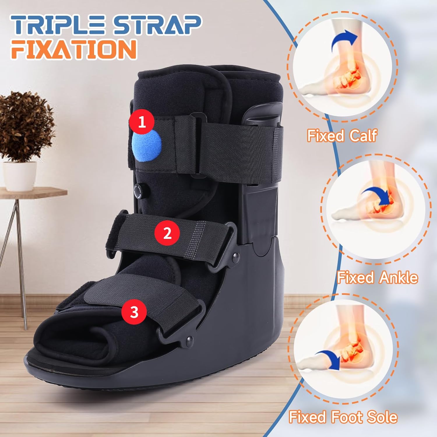 Short Air Walker Boot Orthopedic Fracture Immobilizer for Ankle Foot Injury


